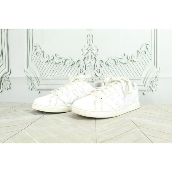 Adidas  White Leather Lace Up Low Top Athletic Sneaker Shoes Size 4.5 - Picture 2 of 9